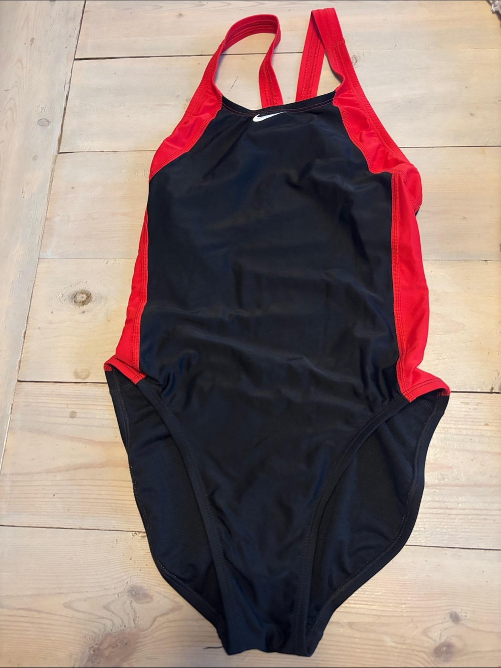 Nike women's Black and Red Racerback One-Piece Swimsuit- size 10/36
